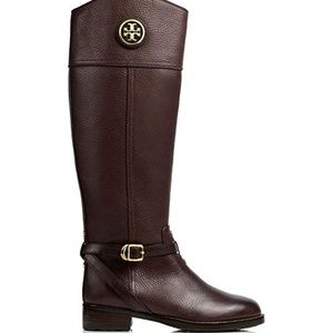 Tory Burch Teresa Tumbled Leather Riding Boots